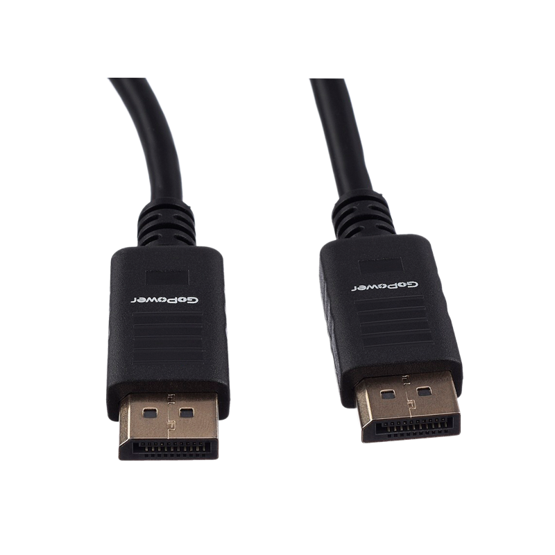 Кабель GoPower DisplayPort (m)-DisplayPort (m) 1.8м ПВХ ver.1.4 черный Premium Zip-Lock c подвесом
