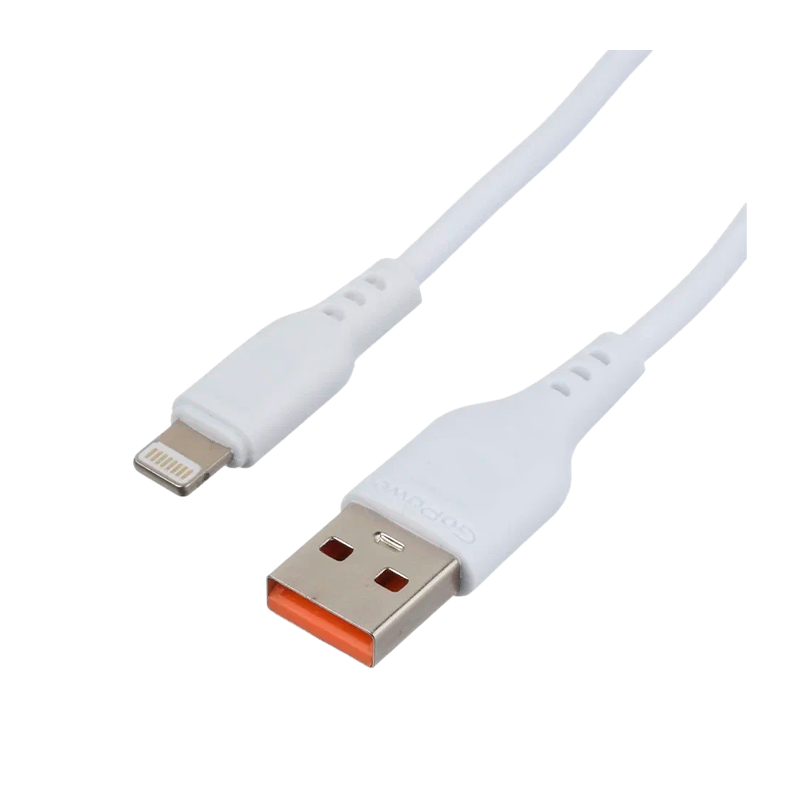 *Кабель GoPower GP01L-2M USB (m)-Lightning (m) 2.0м 2.4A белый (1/200/800) 
