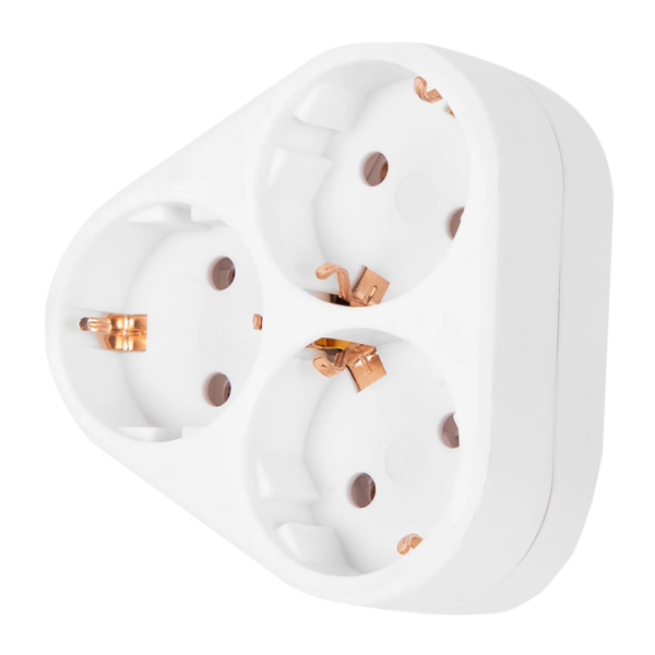 Сетевой переходник Старт 3р.С/З белый (1/30/60)