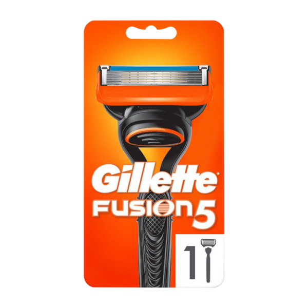 Бритва Gillette FUSION 5 лезвий 2 кассеты прорезиненная ручка ENG (1/6)