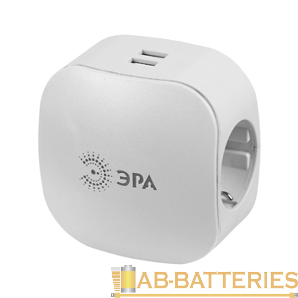 Разветвитель ЭРА SP 3р.С/З 16A 2USB белый (1/6/36)