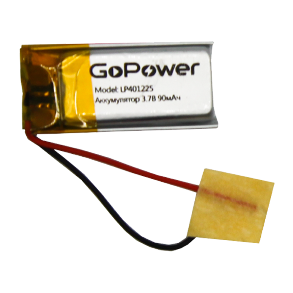 Аккумулятор Li-Pol GoPower LP401225 PK1 3.7V 90mAh с защитой (1/250)