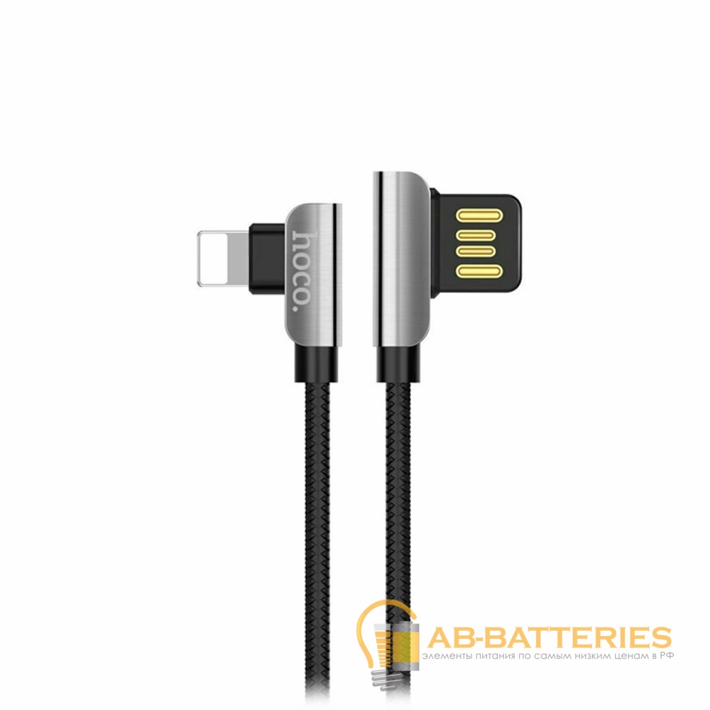 Кабель HOCO U42 USB (m)-Lightning (m) 1.2м 2.4A ткань черный (1/24/240)