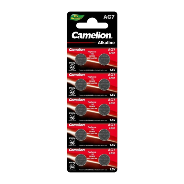 Батарейка Camelion G7/LR926/LR57/395A/195 BL10 Alkaline 1.5V (10/100/3600)