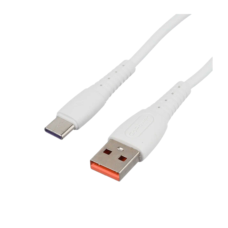 *Кабель GoPower GP07T USB (m)-Type-C (m) 2.4A силикон белый (1/200/800) 