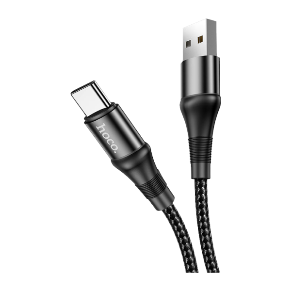 Кабель HOCO X50 USB (m)-Type-C (m) 1.0м 3.0A нейлон черный (1/31/310)