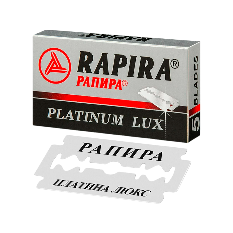 Лезвия Rapira Platinum lux двустронние 5шт в упаковке, цена за 1 лезвие (5/100)