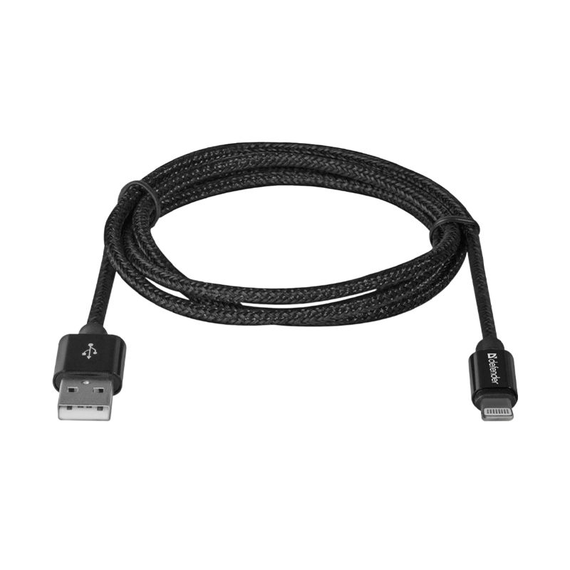 Кабель Defender ACH01-03T PRO USB2.0 (m)-Lightning (m) 1.0м 2.1A черный