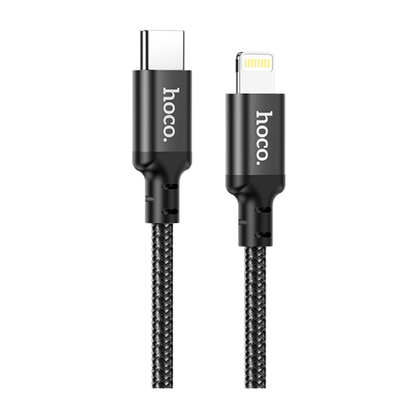 Кабель HOCO X14 Lightning (m)-Type-C (m) 1.0м 3.0A 20W нейлон черный (1/20/200)