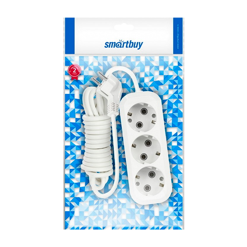 Удлинитель Smartbuy 3р.С/З 16A 1.5м белый (1/40)