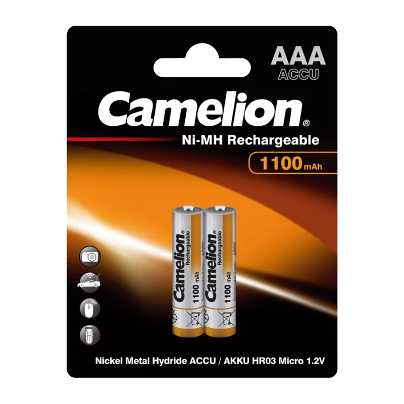 Аккумулятор бытовой Camelion HR03 AAA BL2 NI-MH 1100mAh (2/24/480/17280)