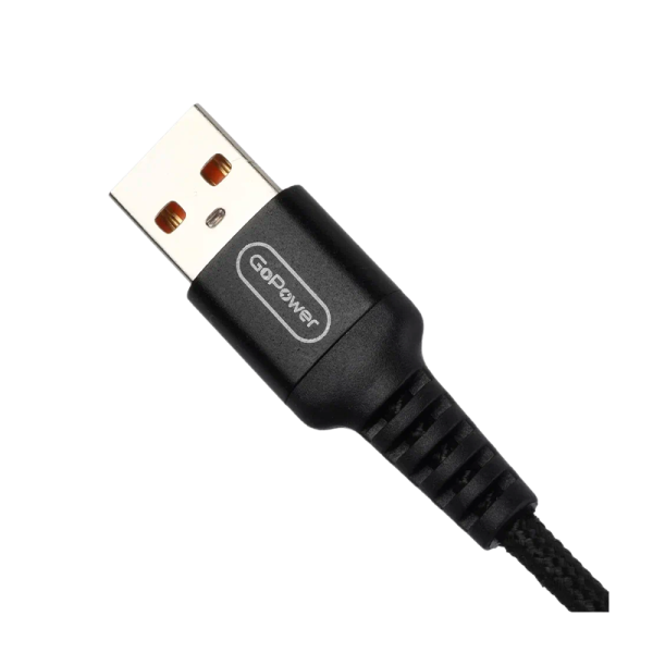 Кабель GoPower GP02T USB (m)-Type-C (m) 1.0м 2.4A нейлон черный (1/200/800)