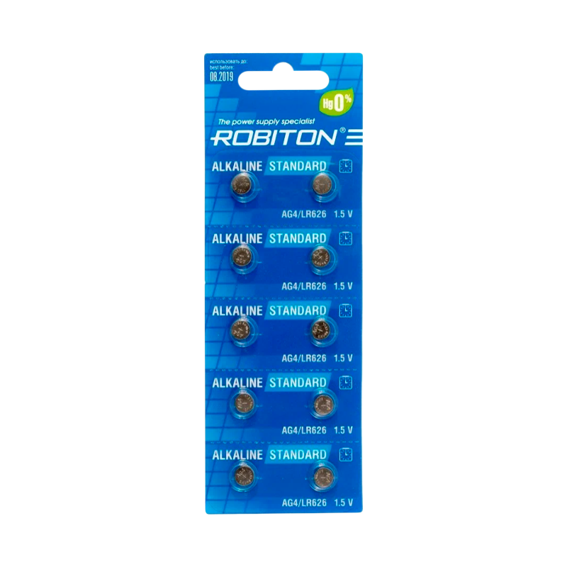 Батарейка ROBITON STANDARD R-AG4-BL10 AG4 BL10 (10/200/4000)