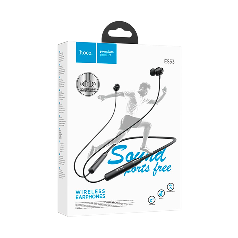 Наушники внутриканальные HOCO ES53 bluetooth 5.0 с микр. спорт. черный (1/90)