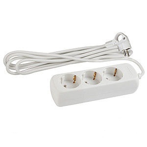 Удлинитель ЭРА UX 3р.С/З 3р.Б/З 10A 1.5м белый