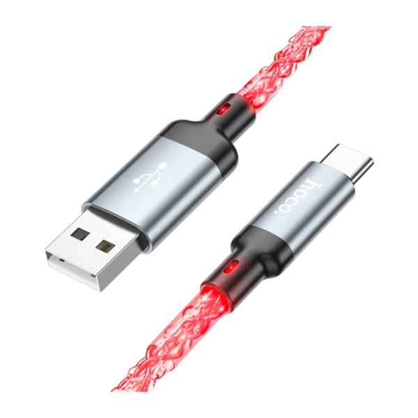 Кабель HOCO U112 USB (m)-Type-C (m) 1.0м 2.4A ПВХ серый (1/22/220)
