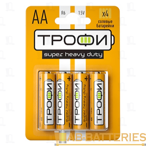 Батарейка Трофи Super R6 AA BL4 Heavy Duty 1.5V (4/40/720/25920)