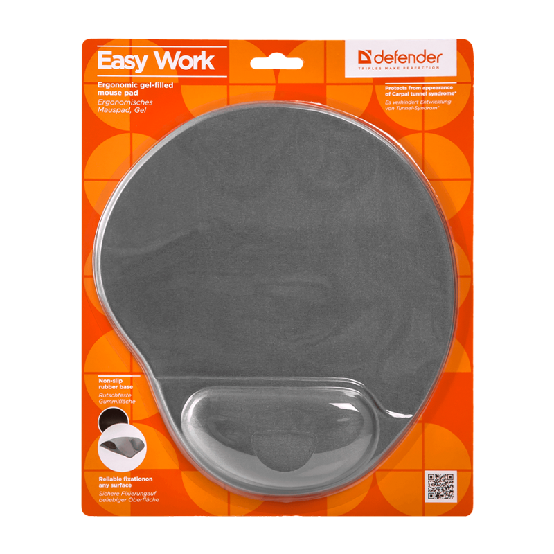 Коврик для мыши Defender Easy Work 260x5x225мм серый (1/30)