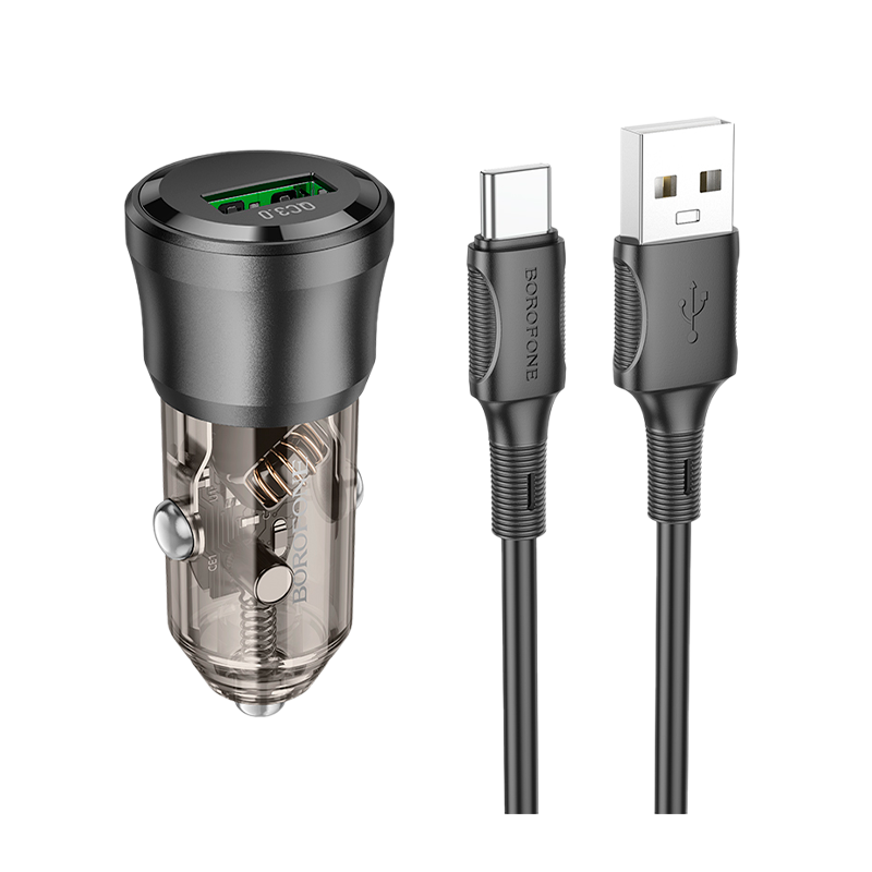 Автомобильное З/У Borofone BZ23 1USB 18W QC3.0 черный (1/98/392)