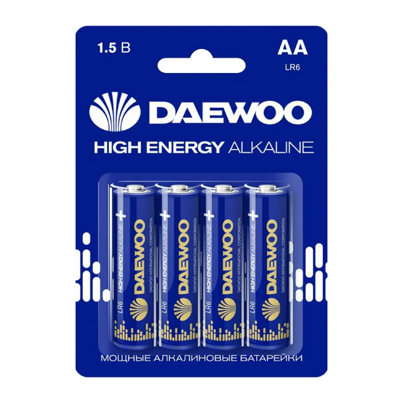 Батарейка Daewoo HIGH ENERGY LR6 AA BL4 Alkaline 1.5V (4/40/960)