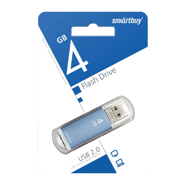 Флеш-накопитель Smartbuy V-Cut 4GB USB2.0 пластик синий