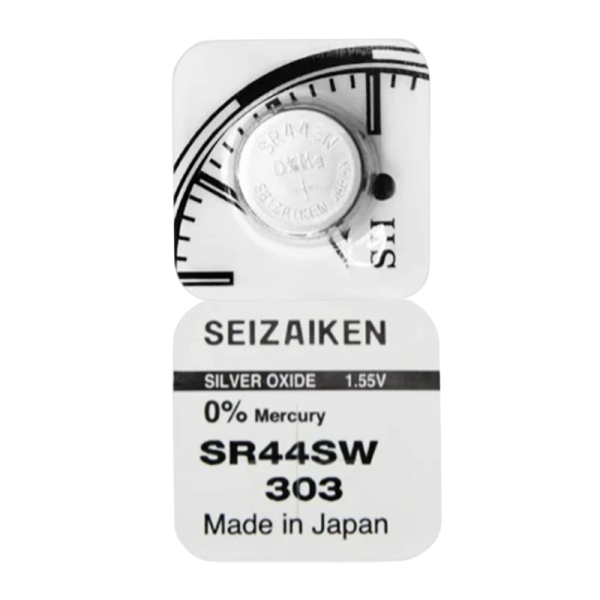 Батарейка SEIZAIKEN 303 (SR44SW) Silver Oxide 1.55V (1/10/100/1000)