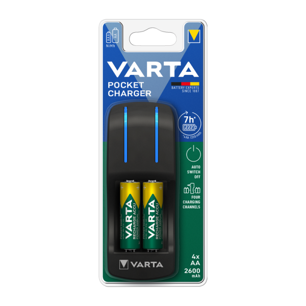 З/У для аккумуляторов Varta Pocket Charger (57642) AA/AAA 4 слота +4AA 2600mAh