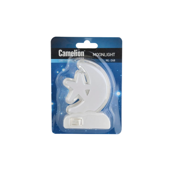 Ночник Camelion NL-248 220V в розетку белый (1/24/96)