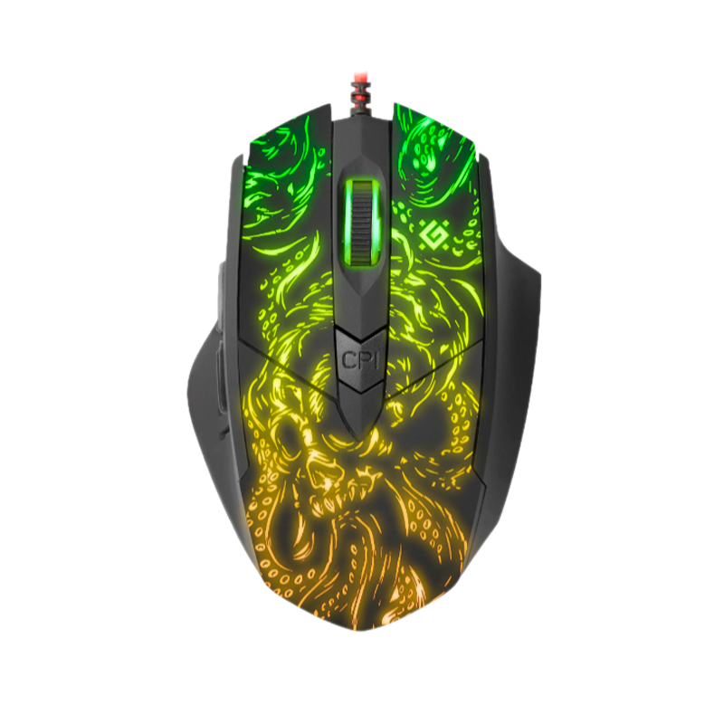Мышь проводная Defender GM-650L Titan игровая USB RGB красный (1/40)