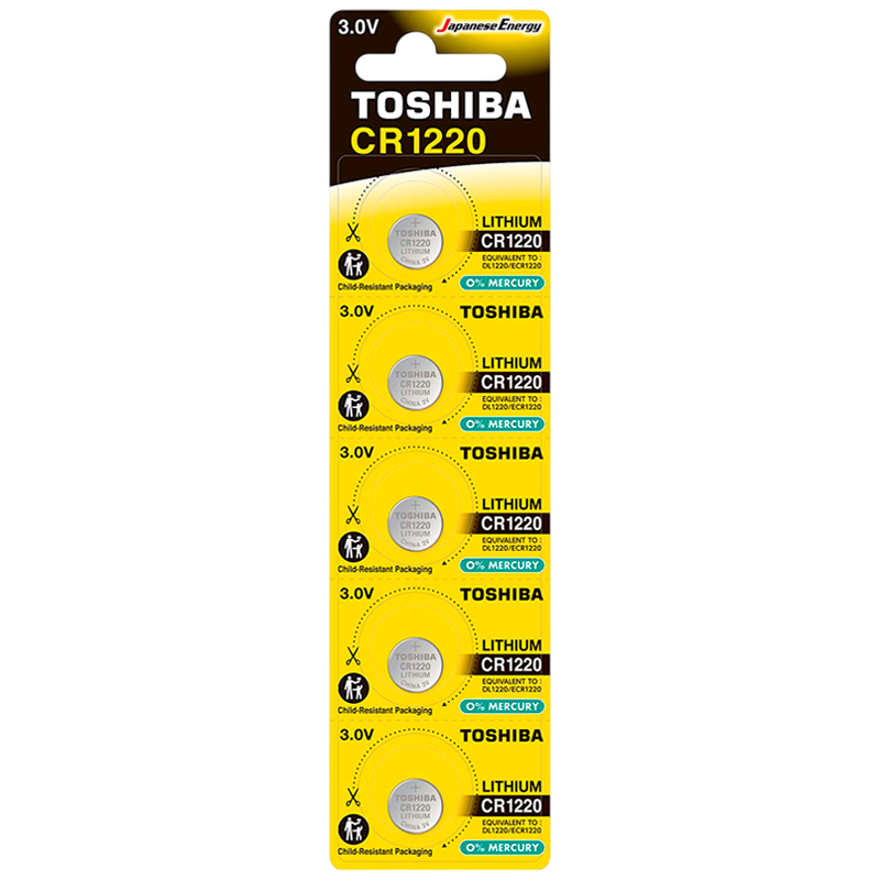 Батарейка Toshiba CR1220 BL5 Lithium 3V (5/100)