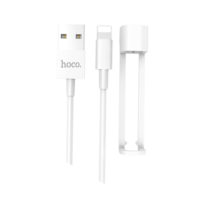 Кабель HOCO X31 USB (m)-Lightning (m) 1.0м 2.1A силикон держатель белый (1/31/310)