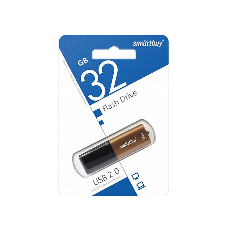 Флеш-накопитель Smartbuy X-Cut 32GB USB2.0 пластик коричневый