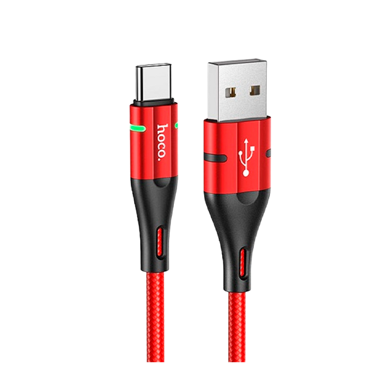 Кабель HOCO U93 USB (m)-Type-C (m) 1.2м 2.4A нейлон красный (1/22/220)