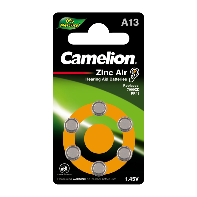 Батарейка Camelion ZA13 BL6 Zinc Air 1.45V 0%Hg (6/60/600/3000)