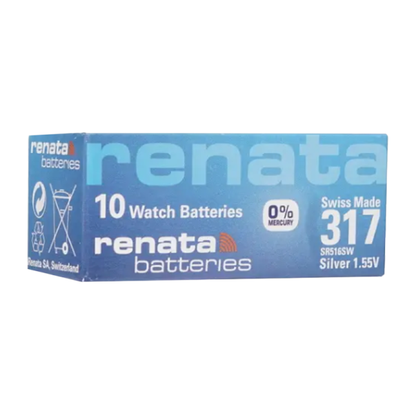Батарейка Renata 317 (SR516SW) Silver Oxide 1.55V (1/10/100)
