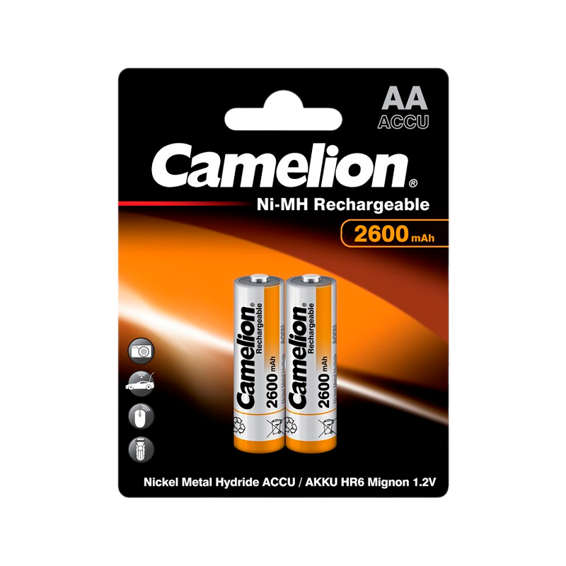 Аккумулятор бытовой Camelion HR6 AA BL2 NI-MH 2600mAh (2/24/384)