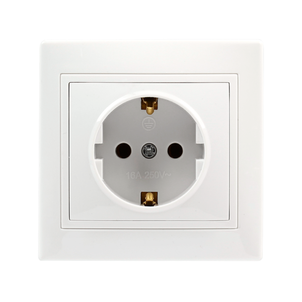 Розетка Smartbuy 1-местная с заземлением 16А белая "Венера"