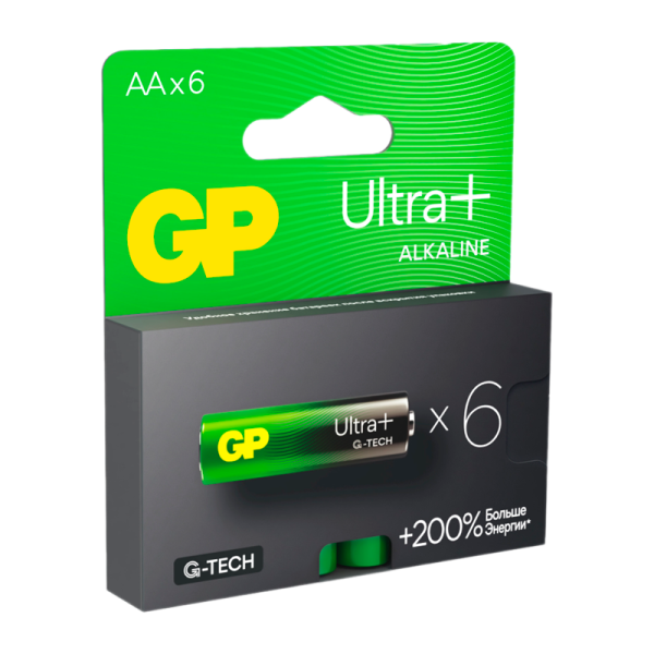Батарейка GP ULTRA PLUS G-tech LR6 AA BL6 Alkaline 1.5V (6/96/768)