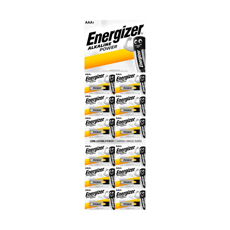 Батарейка Energizer Alkaline power LR03 AAA BL12 Alkaline 1.5V отрывные (12/120)