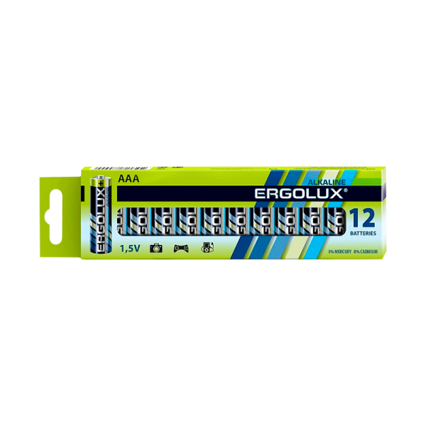 Батарейка Ergolux LR03 AAA BL12 Alkaline 1.5V (12/960)