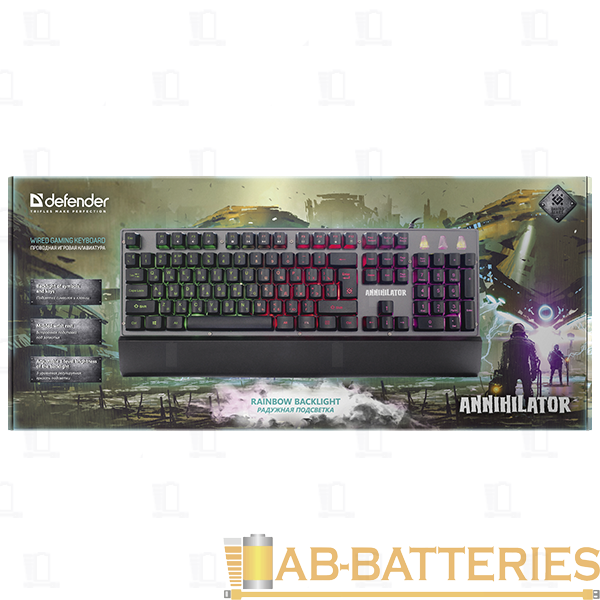 Клавиатура проводная Defender GK-013 Annihilator игровая USB 1.5м черный (1/10)
