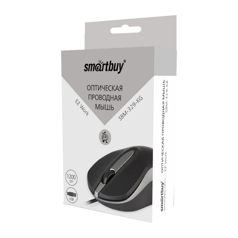 Мышь проводная Smartbuy 329 ONE классическая USB черный серый (1/100)