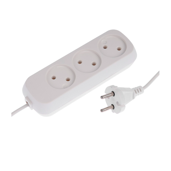 Удлинитель Старт S 3р.Б/З 10A 5.0м ПВС 2x0.75мм² белый (1/20)