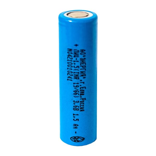 Аккумулятор Li-ion Энергия 18650 19/66 PK1 Li-ion INR 3.6V 1500mAh без защиты плос.конт. (1/78)