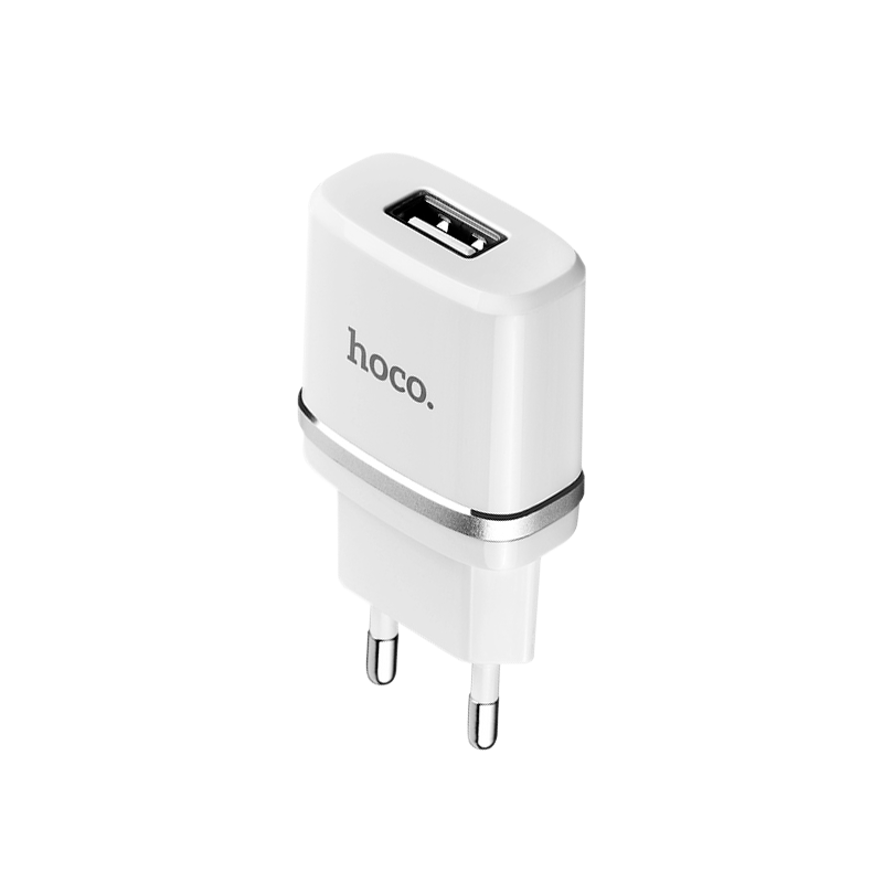 Сетевое З/У HOCO C11 1USB 1.0A с кабелем microUSB белый (1/10/100)