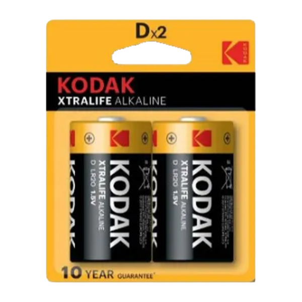 Батарейка Kodak XTRALIFE LR20 D BL2 Alkaline 1.5V (2/20/100)