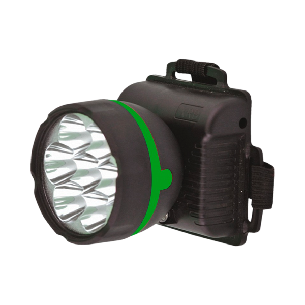 Фонарь налобный Ultraflash 909 1.7W 7LED от батареек черный (1/100)