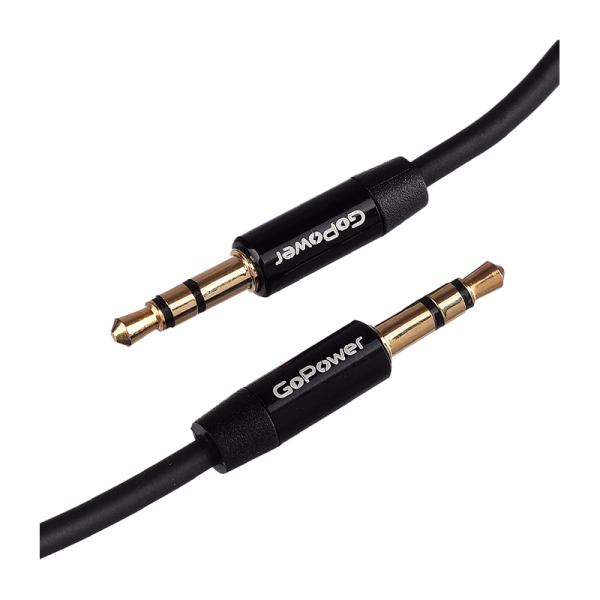 Кабель AUX GoPower Jack 3.5mm (m)-Jack 3.5mm (m) 1.0м TPE черный Premium Zip-Lock c подвесом (1/500)