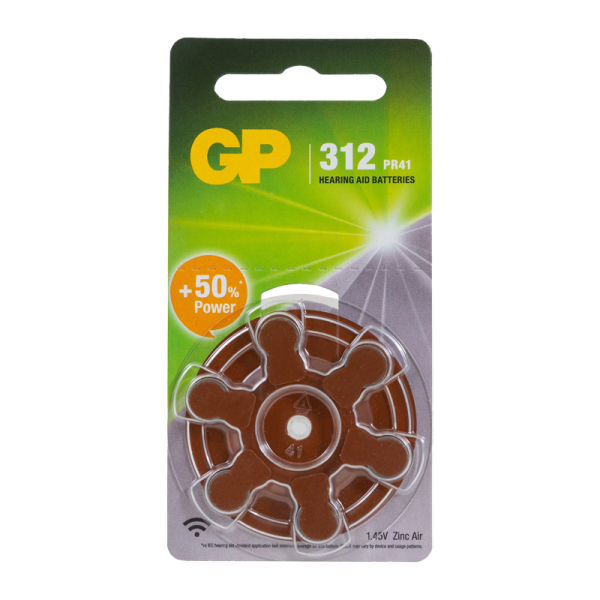 Батарейка GP ZA312 BL6 Zinc Air 1.45V (6/60/300/3000)