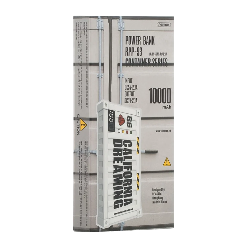 Внешний аккумулятор Remax RPP-93 Container 10000mAh 2.1A 2USB белый (1/60)
